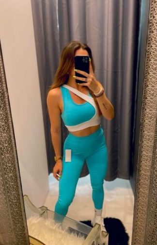 TOP DEPORTIVO BICOLOR TURQUESA