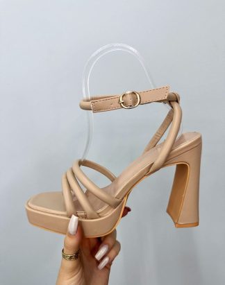 SANDALIAS TACON PLATAFORMA NUDE