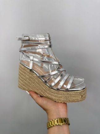 SANDALIAS ESPARTO CUERDAS PLATEADAS