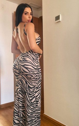 VESTIDO CEBRA CON ABERTURA TRASERA