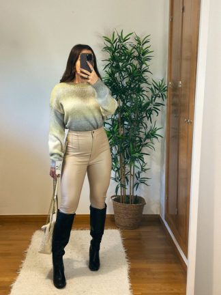 PANTALON ELASTICO POLIPIEL BEIGE