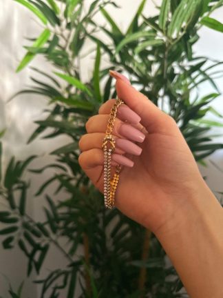 PULSERA ACERO DORADO BRILLANTE